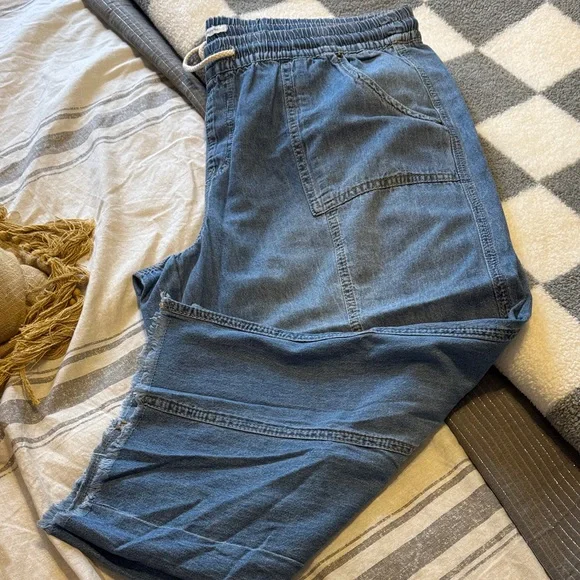 Maurices Blue Denim Drawstring Pants - Picture 5 of 5